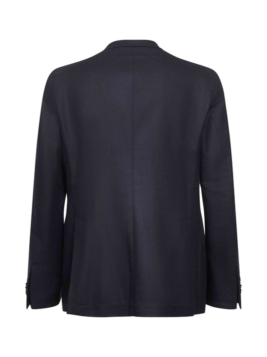 Blue wool and cashmere Montecarlo single-breasted blazer