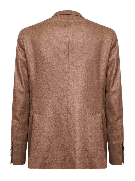 Camel wool and cashmere Montecarlo single-breasted blazer