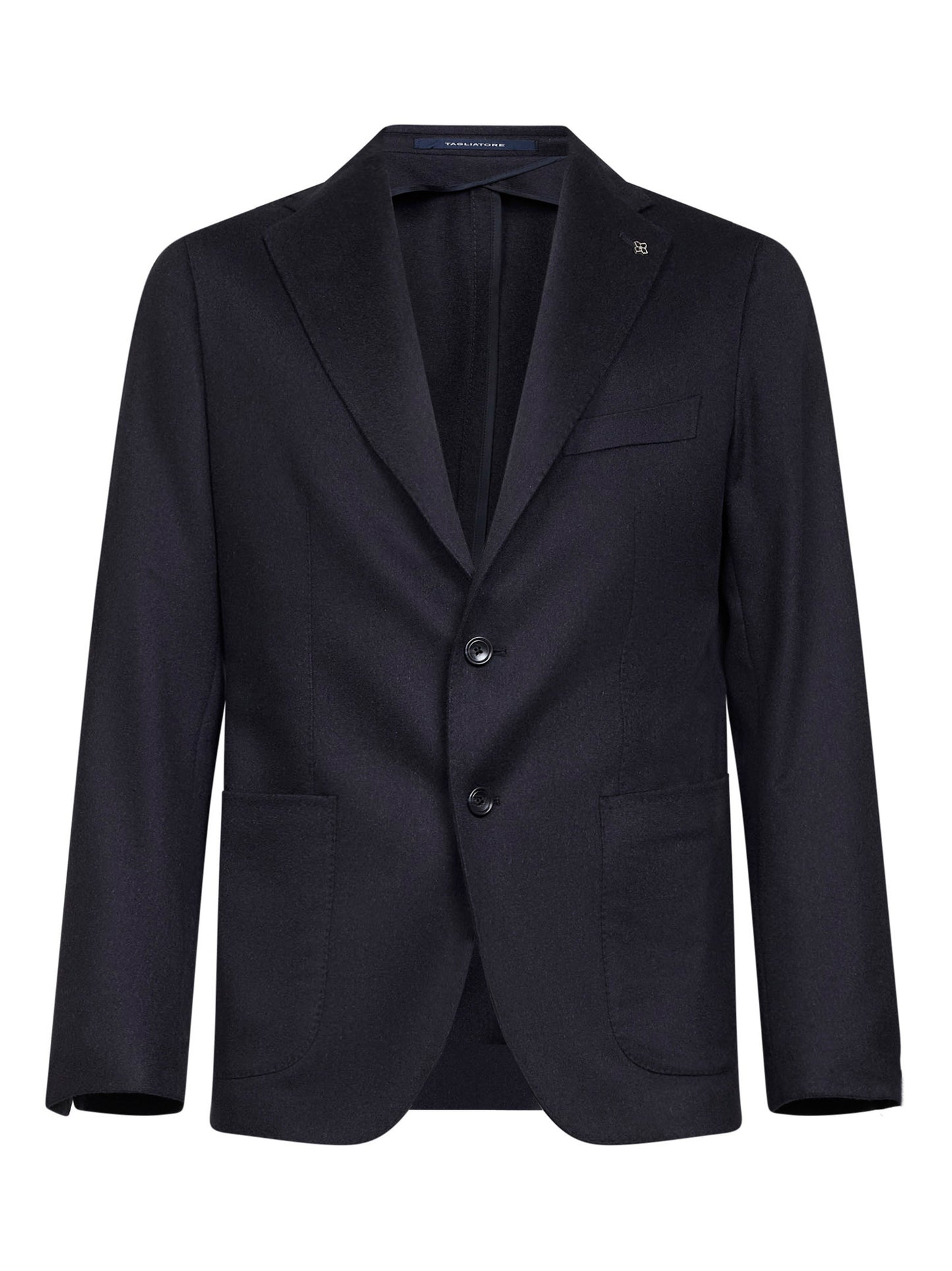 Blue camel drap single-breasted blazer