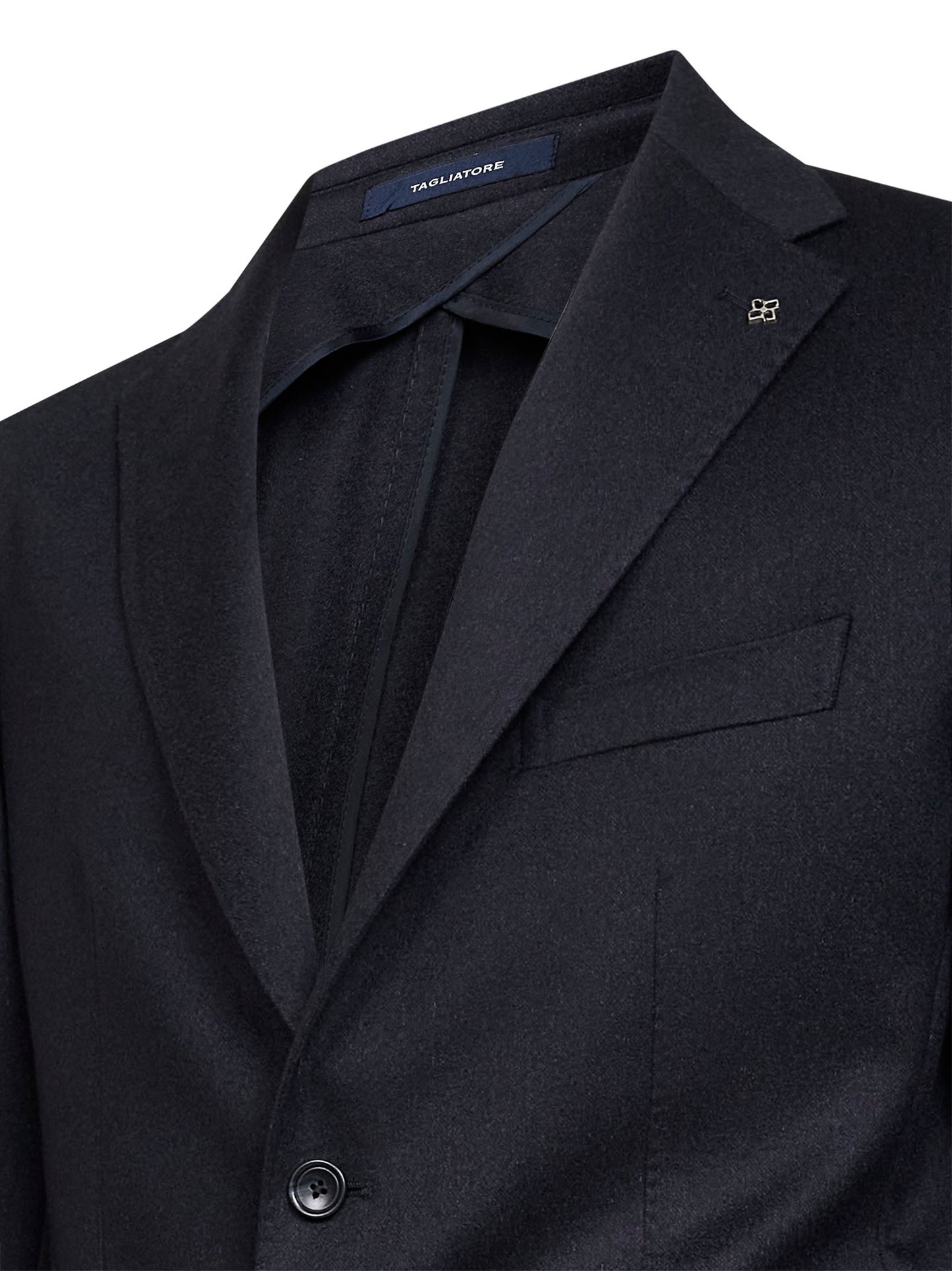 Blue camel drap single-breasted blazer