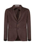 Dark brown camel drap single-breasted blazer<BR/>