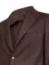 Dark brown camel drap single-breasted blazer<BR/>