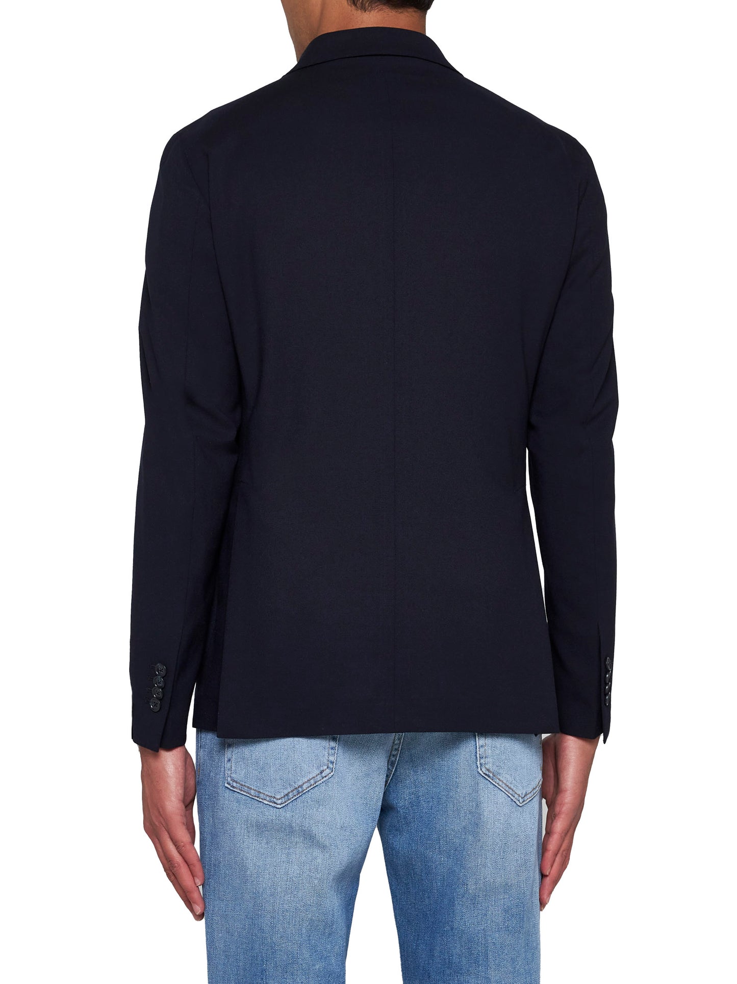Wool-blend single-breasted blazer