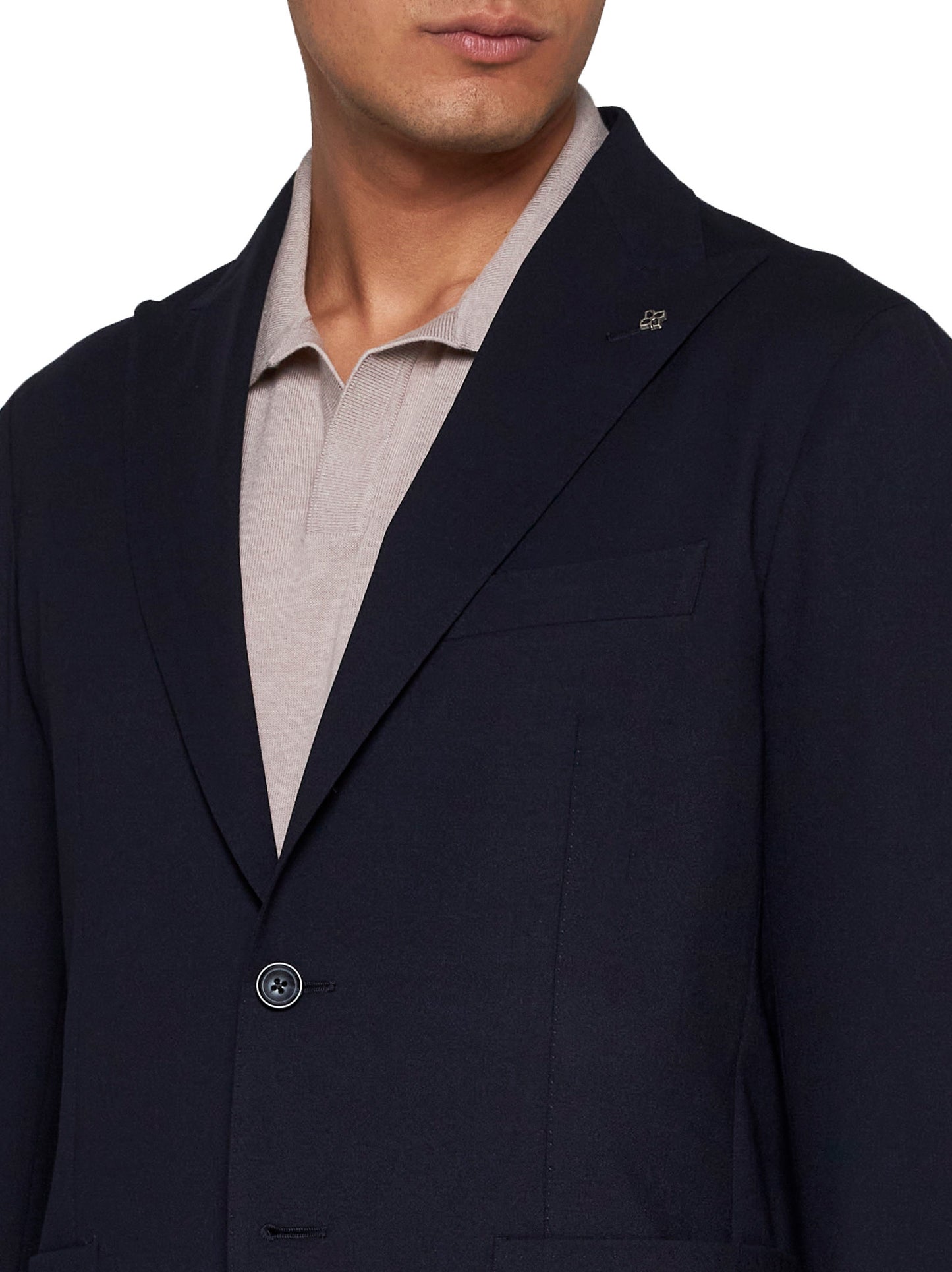 Wool-blend single-breasted blazer