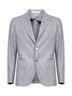 Silver grey melange wool single-breasted blazer