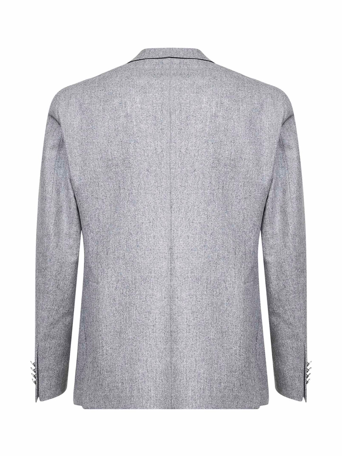 Silver grey melange wool single-breasted blazer