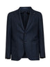 Blue jacquard virgin wool single-breasted blazer