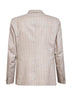 Dove grey pinstriped wool and cashmere blend single-breasted blazer