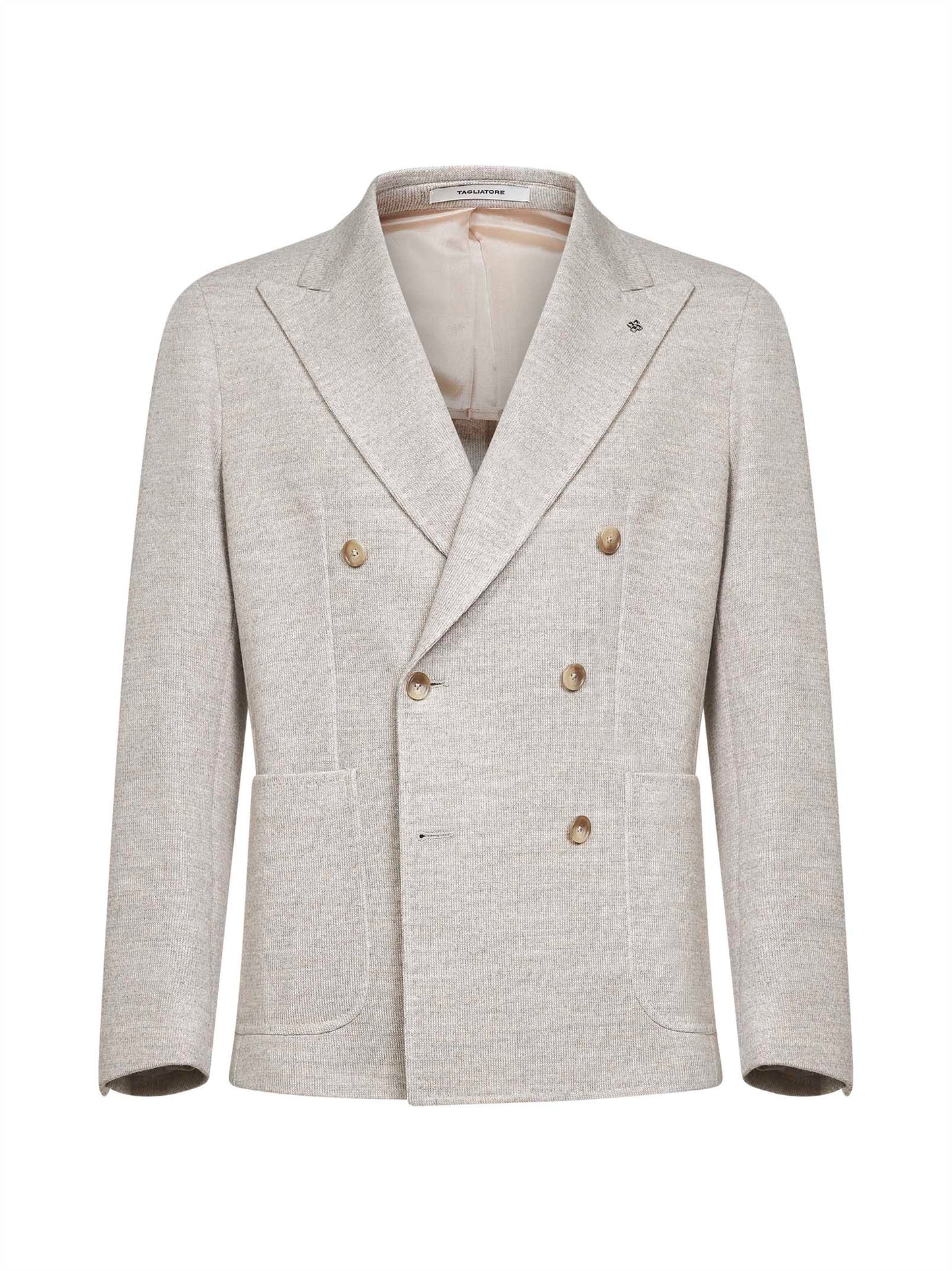 Beige jersey Montecarlo double-breasted blazer