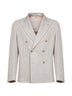 Beige jersey Montecarlo double-breasted blazer