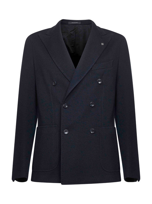 Blue jersey Montecarlo double-breasted blazer