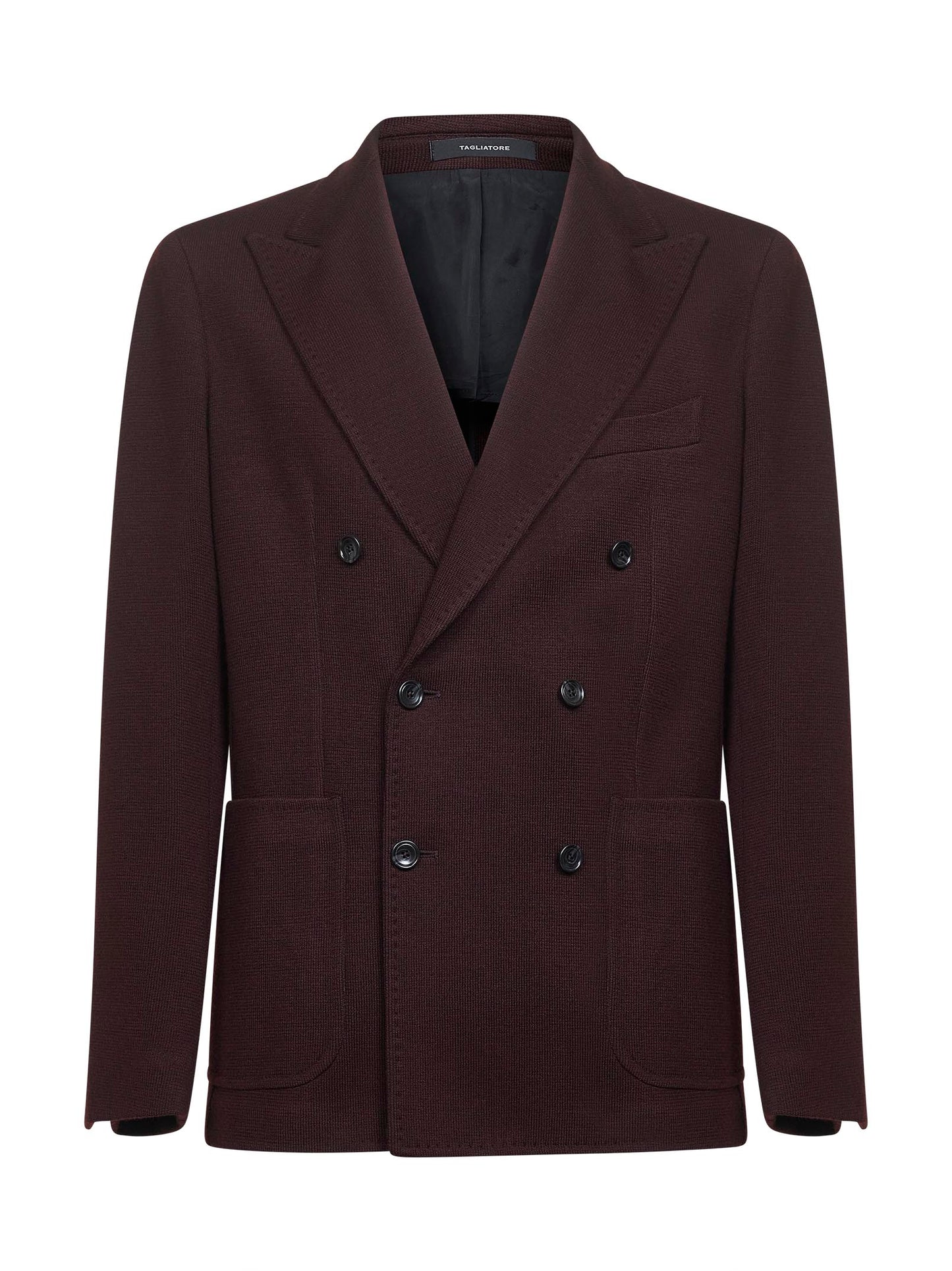 Brown jersey Montecarlo double-breasted blazer