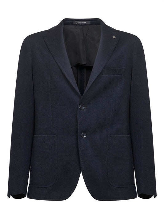 Blue jersey Montecarlo single-breasted blazer