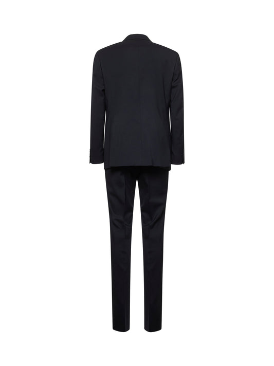 Blue stretch virgin wool single-breasted suit