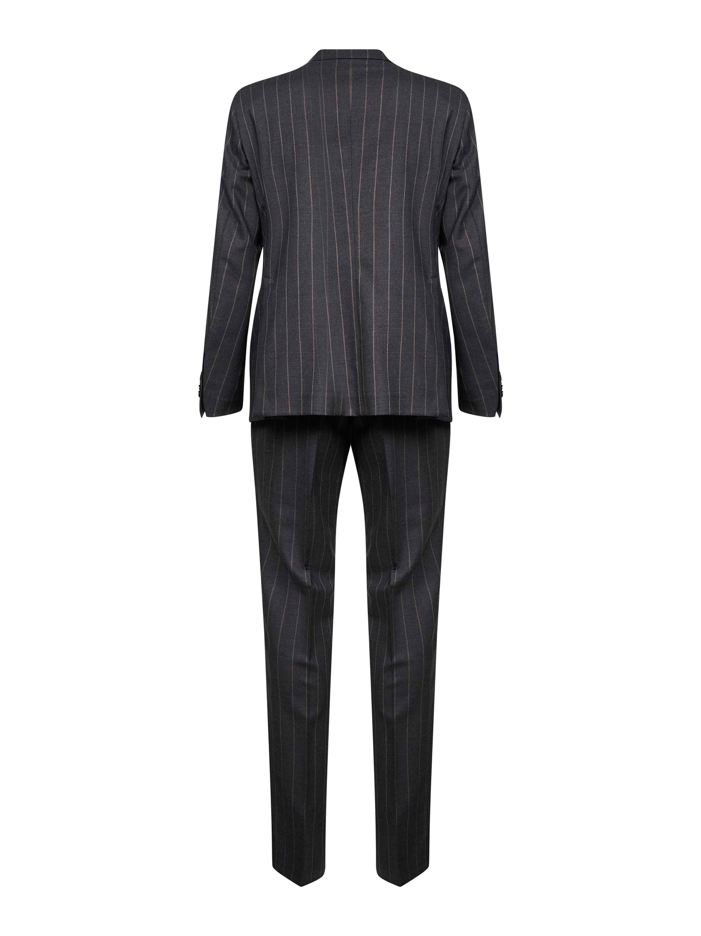 Anthracite pinstriped stretch virgin wool double-breasted suit