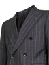 Anthracite pinstriped stretch virgin wool double-breasted suit