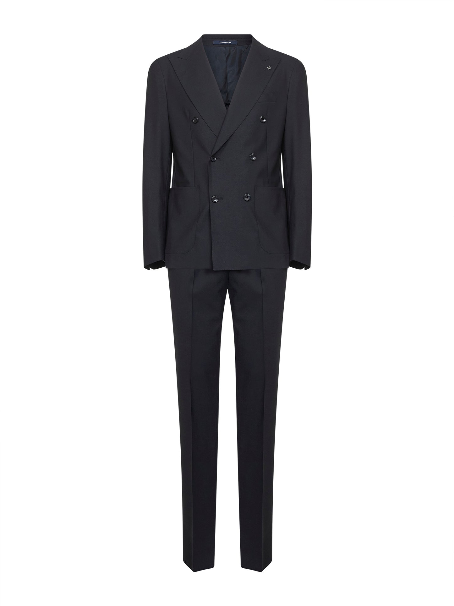 Blue stretch wool Vesuvio double-breasted suit