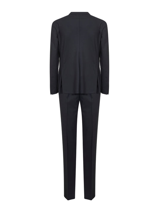 Blue stretch wool Vesuvio double-breasted suit