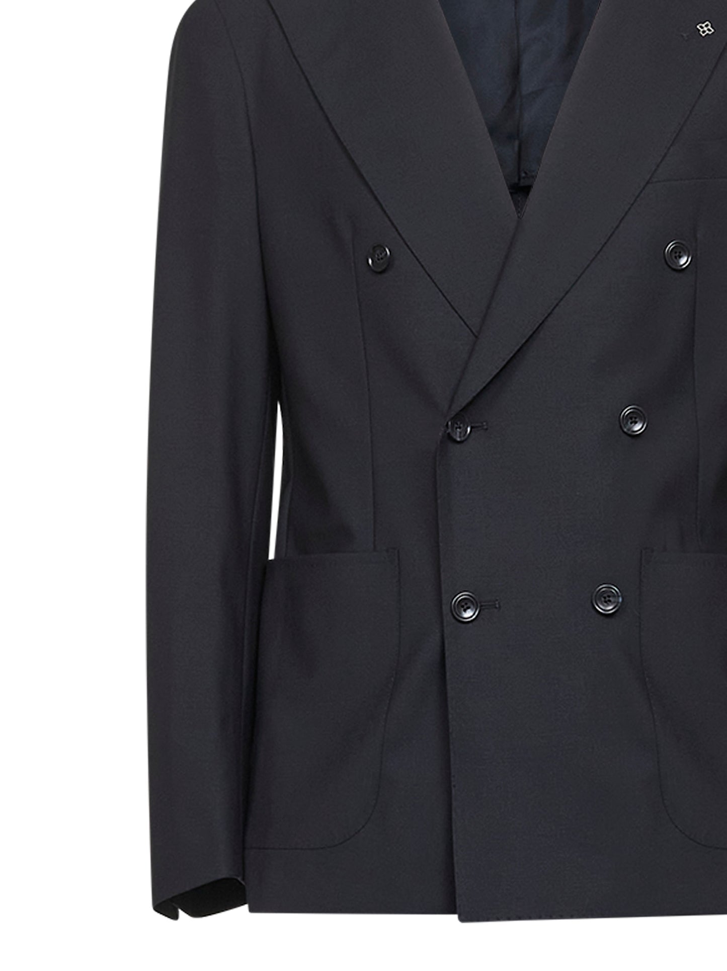 Blue stretch wool Vesuvio double-breasted suit