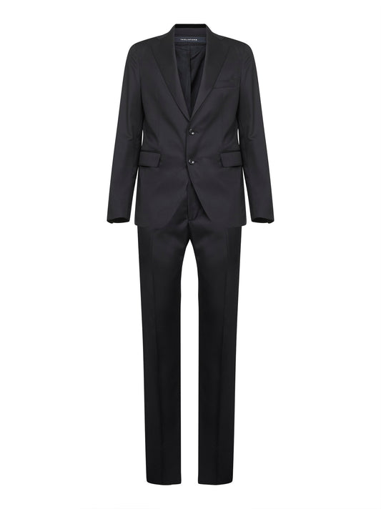 Black virgin wool Vesuvio single-breasted suit