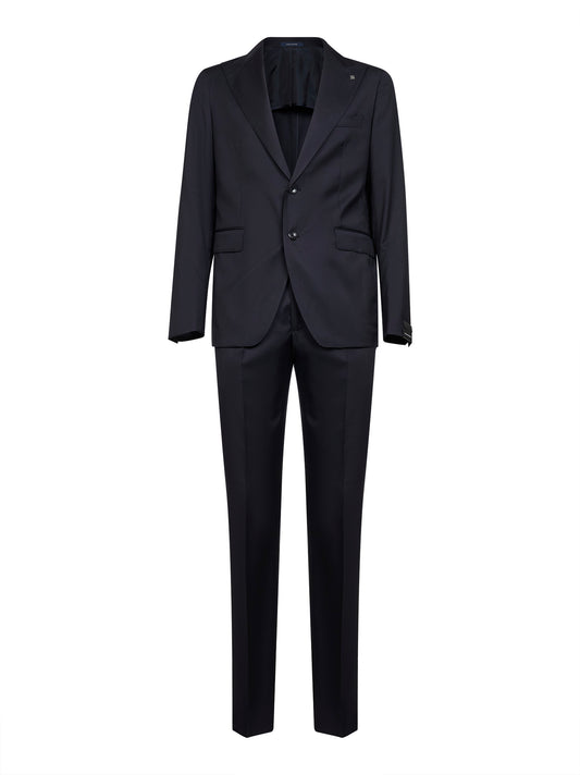 Dark blue virgin wool single-breasted suit
