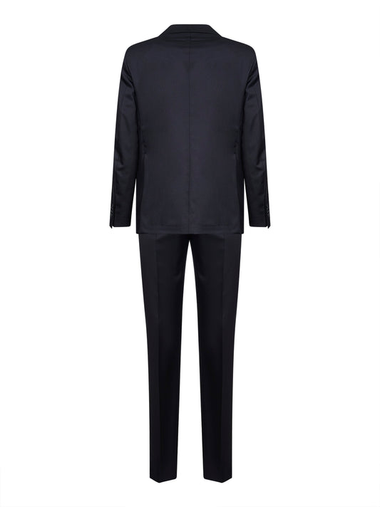 Dark blue virgin wool single-breasted suit