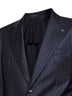 Blue pinstriped virgin wool single-breasted suit