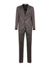 Taupe pinstriped virgin wool single-breasted suit