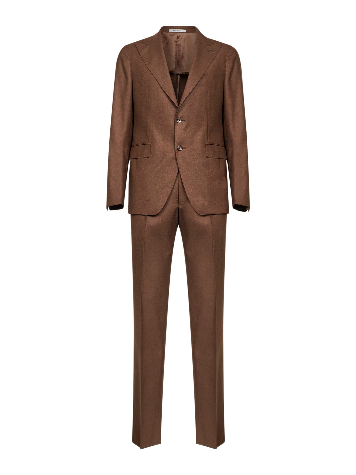 Tobacco virgin wool single-breasted suit