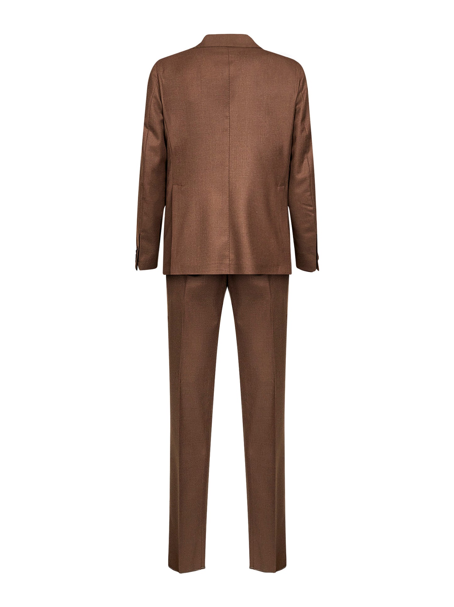 Tobacco virgin wool single-breasted suit