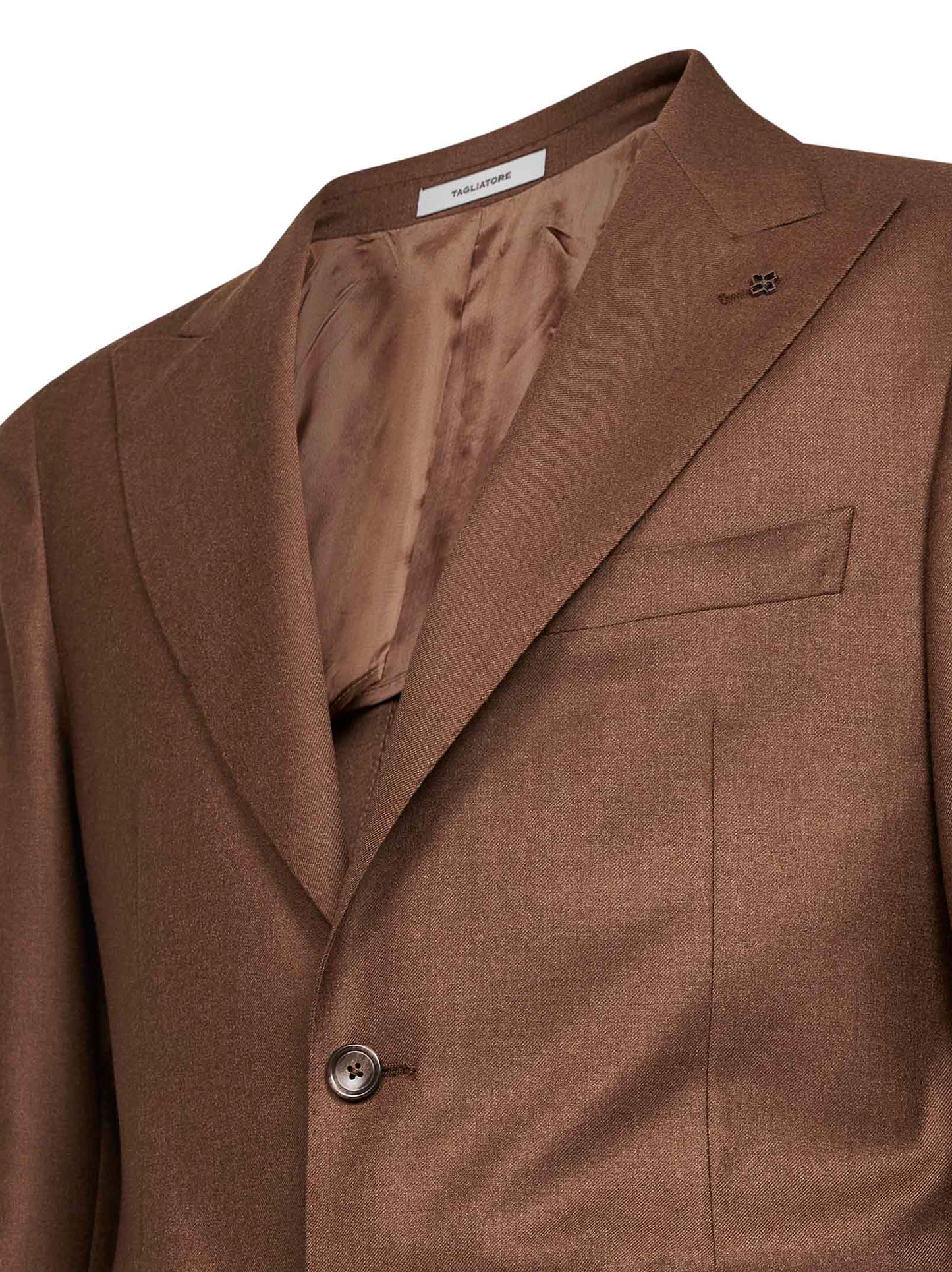 Tobacco virgin wool single-breasted suit