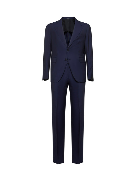 Blue virgin wool Vesuvio single-breasted suit