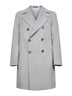 Pearl virgin wool and cashmere double-breasted coat