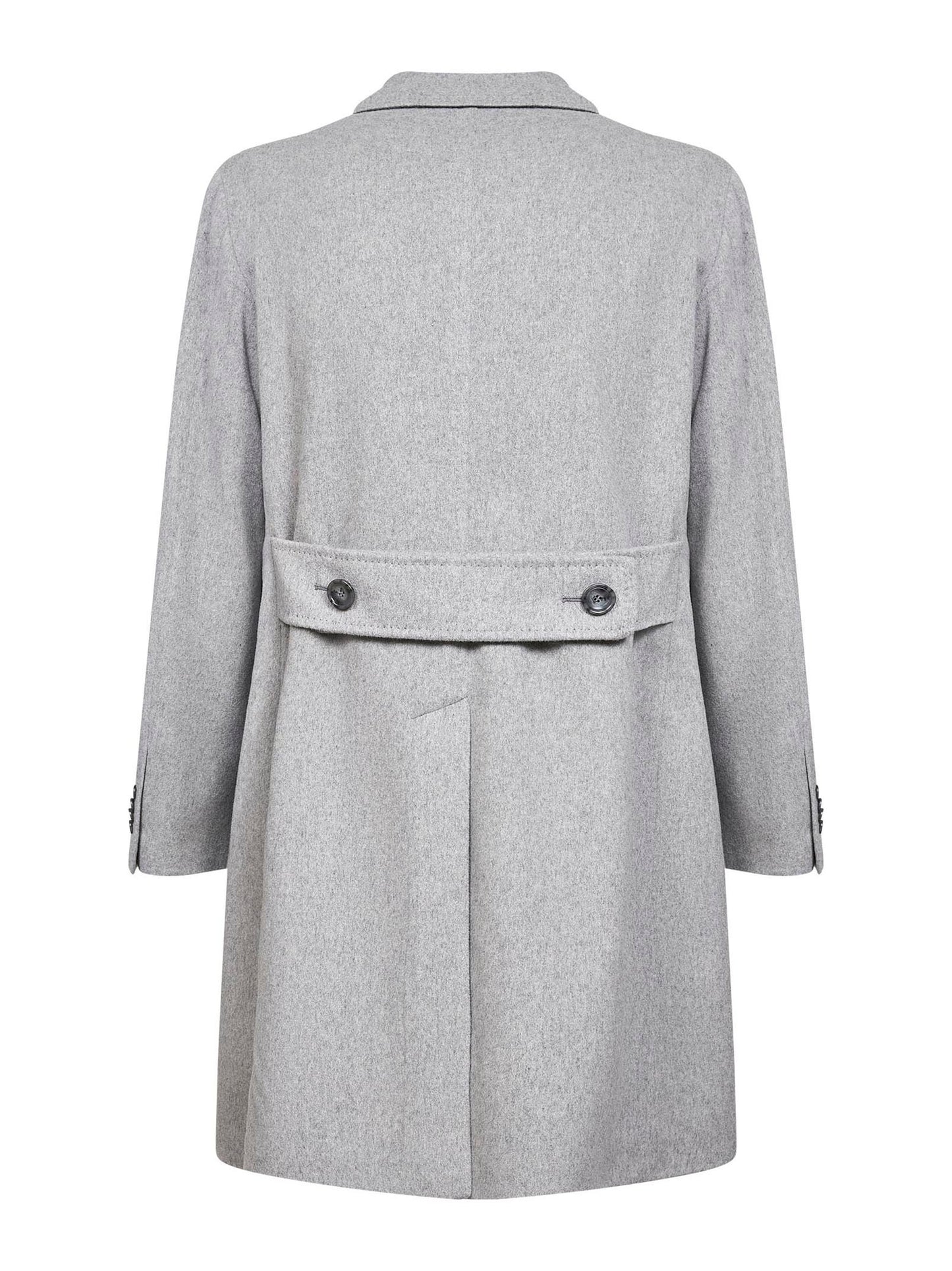 Pearl virgin wool and cashmere double-breasted coat