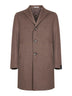 Tobacco cashmere single-breasted coat