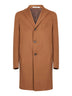 Camel virgin wool and cashmere single-breasted coat