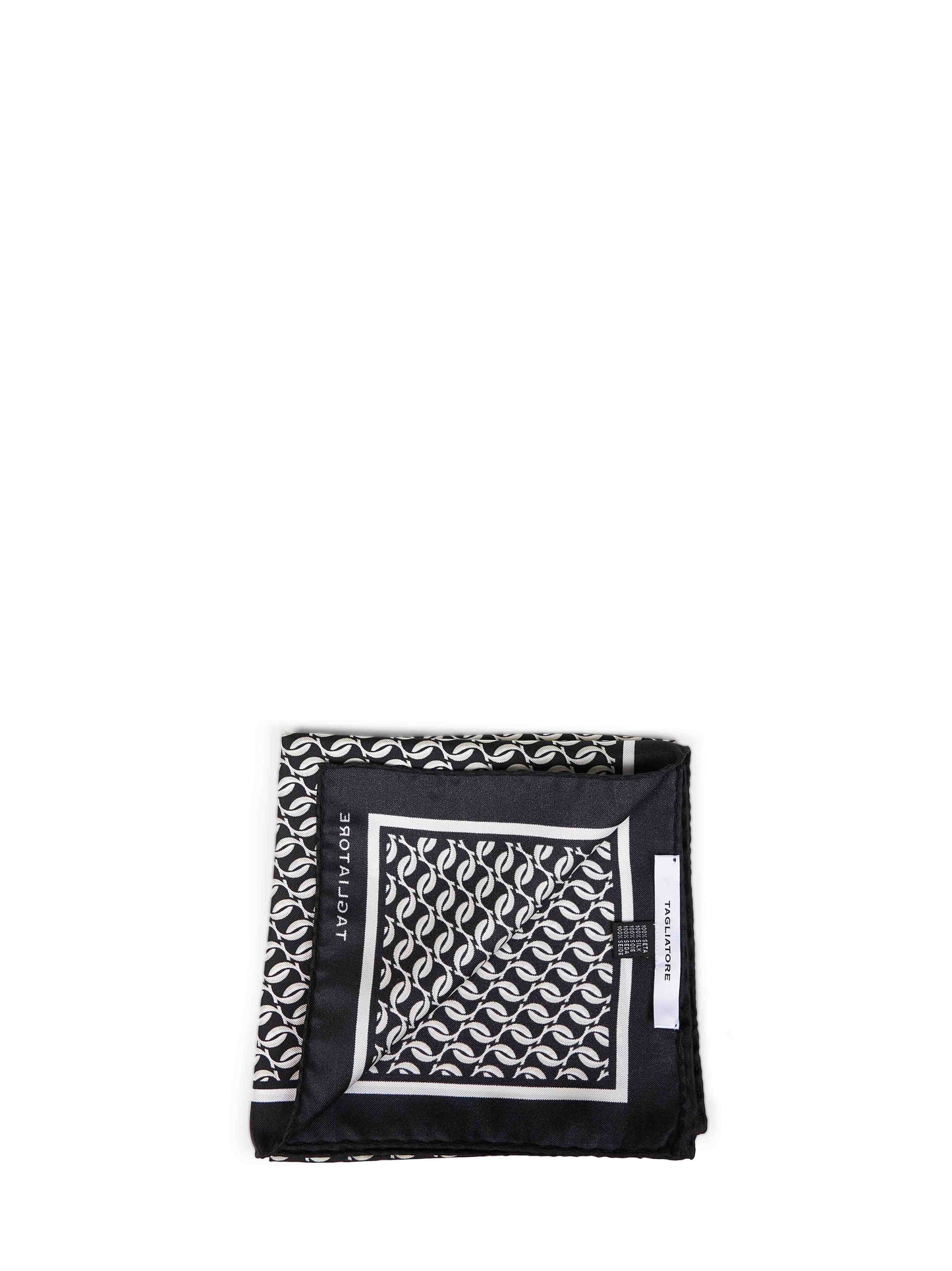 Black monogram silk twill scarf