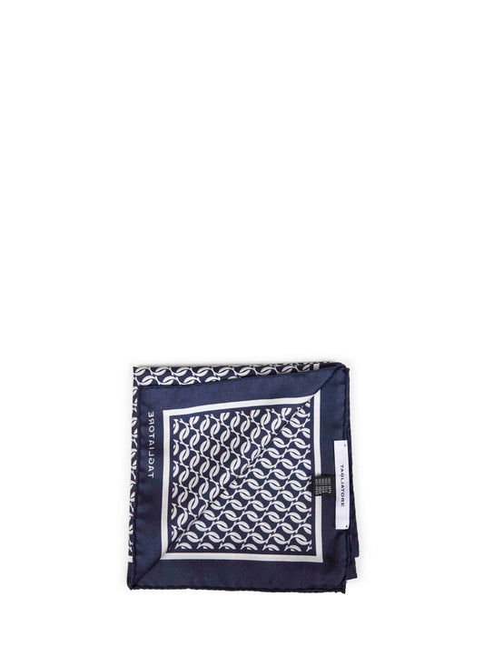 Blue monogram silk twill scarf