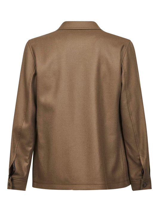 Brown virgin wool twill Gbarrow overshirt