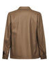 Overshirt Gbarrow in twill di lana vergine marrone<BR/>