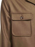 Overshirt Gbarrow in twill di lana vergine marrone<BR/>