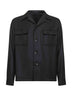Overshirt Gbarrow in twill di lana vergine nero
