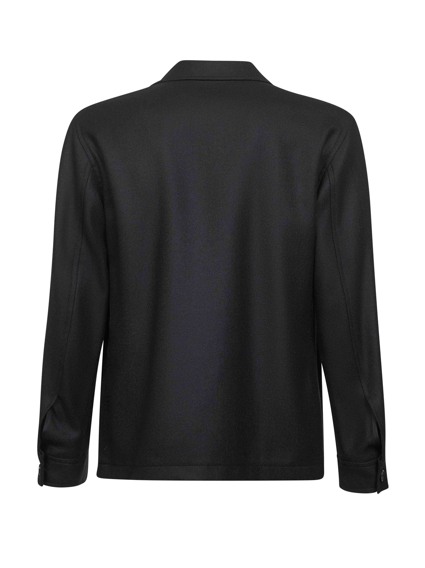 Overshirt Gbarrow in twill di lana vergine nero