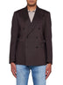 Linen and wool-blend double-breasted blazer