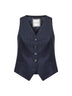 Gilet Giselle in lana vergine gessata blu