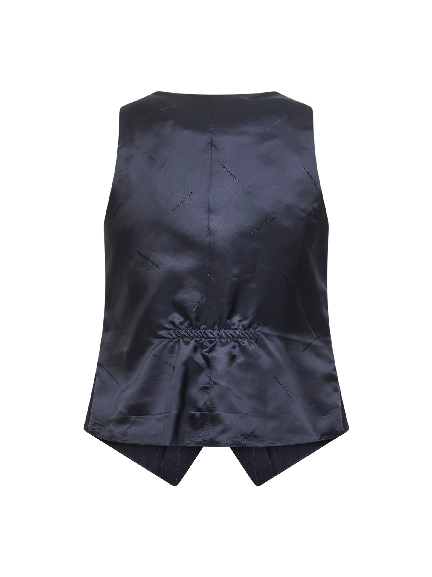 Gilet Giselle in lana vergine gessata blu