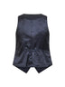 Gilet Giselle in lana vergine gessata blu