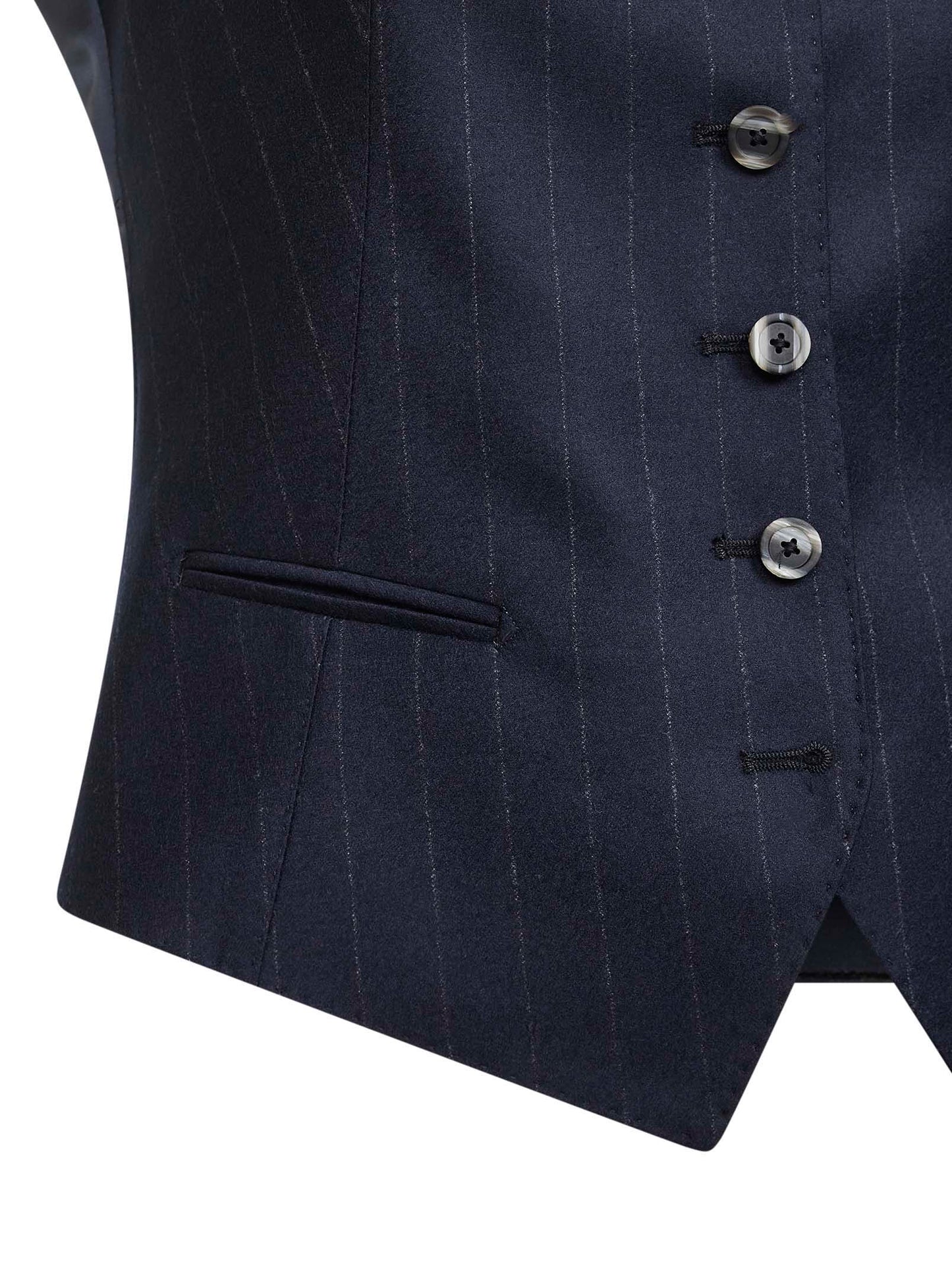 Gilet Giselle in lana vergine gessata blu