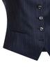 Gilet Giselle in lana vergine gessata blu