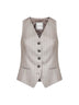 Gilet Giselle in lana vergine gessata beige